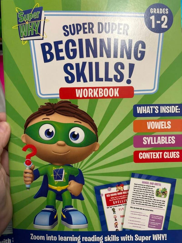 PBS Super Why Super Duper Beginning Skills Grades 1-2 Workbook