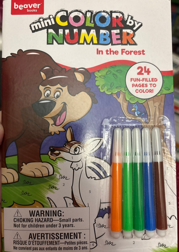 Mini Color by Number Activity Book - In the Forest
