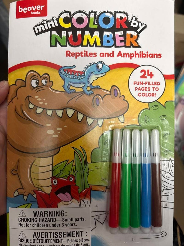 Mini Color by Number Activity Book - Reptiles and Amphibians