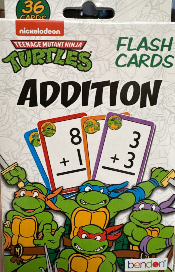 Math Practice Addition Flash Cards with Teenage Mutant Ninja Turtles