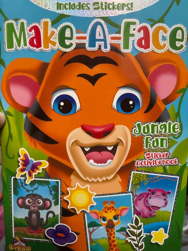 Make-a-Face Jungle Fun sticker activity book