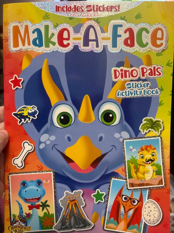 Make-a-Face Dino Pals sticker activity book