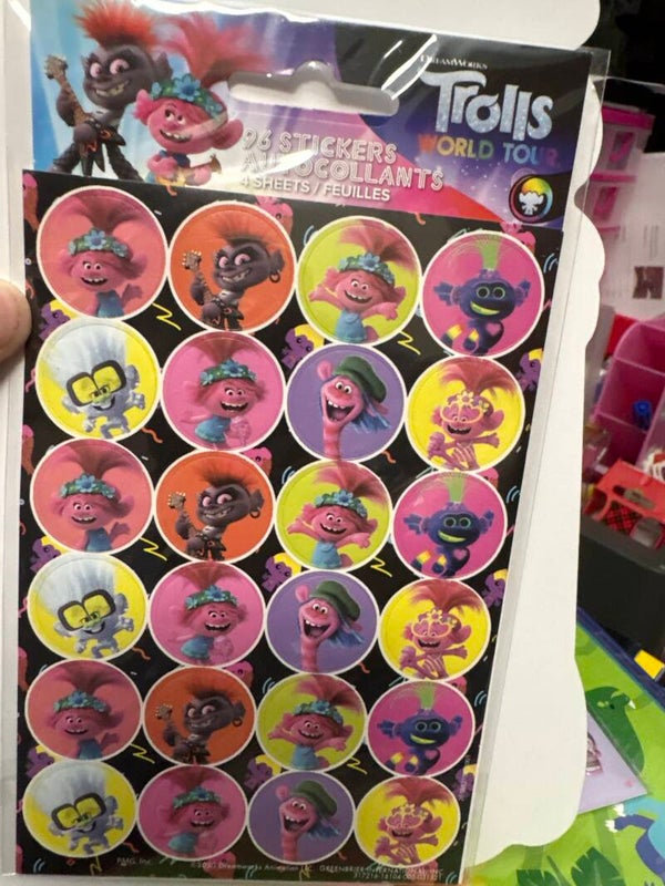 DreamWork Trolls World Tour Stickers - Circular