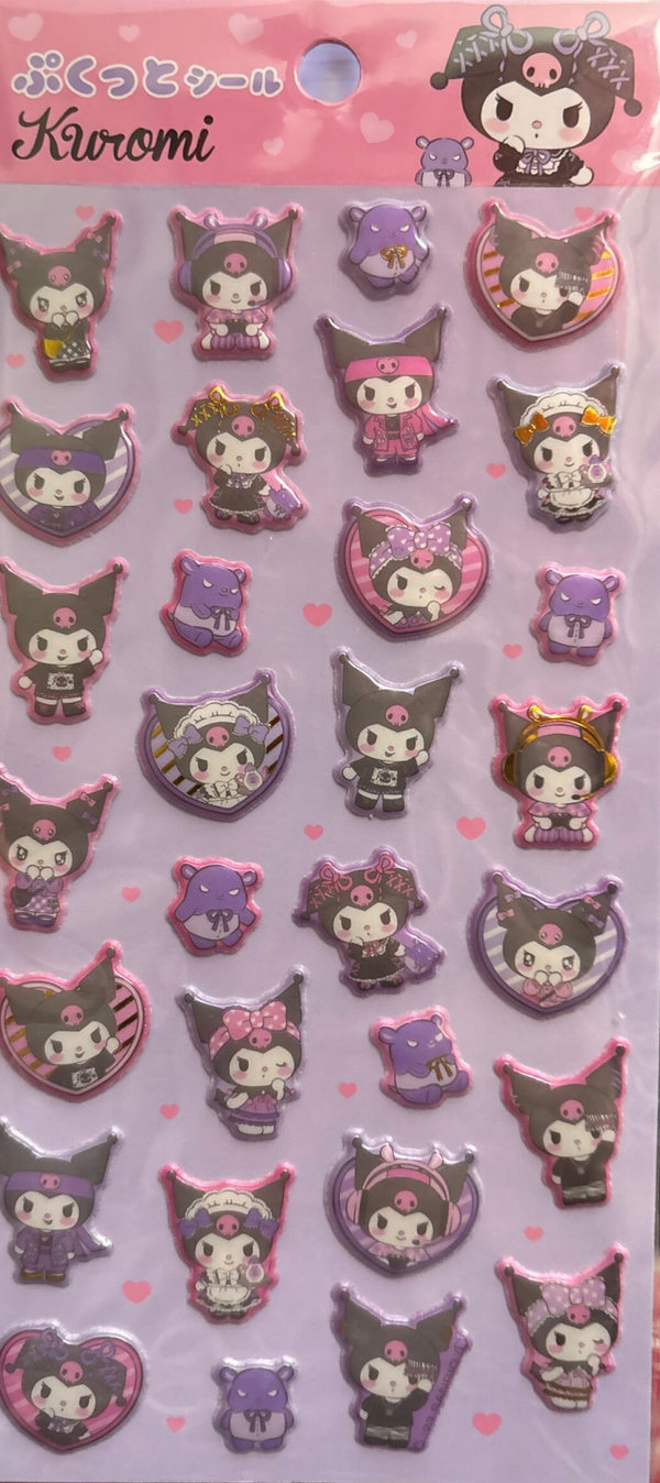 Hello Kitty And Friends Puffy Stickers - Kuromi Set