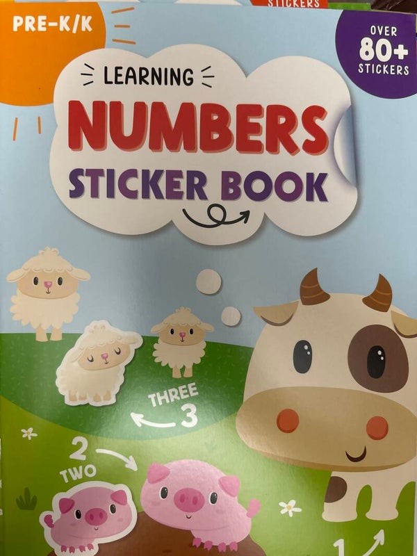 Numbers Pre-K/K Learning Sticker Book - Farm cover