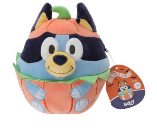 Squishmallows Bluey Squad - Halloween Bluey as a Pumpkin plush toy