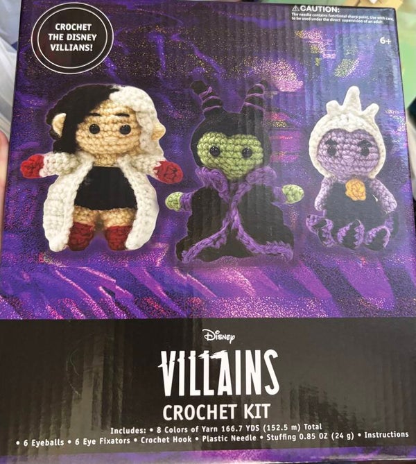 Disney Villains Crochet Kit - Cruella, Maleficent & Ursula
