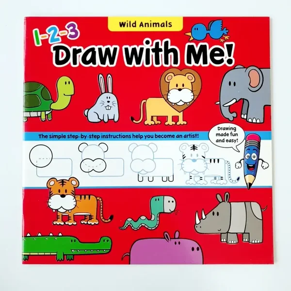 1-2-3 Draw with Me - Wild Animals book