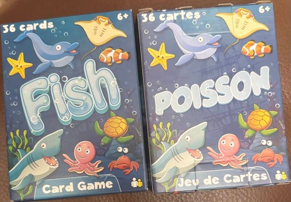 Card Game - Go Fish Poisson (vocabulary building) - Bilingual French and English