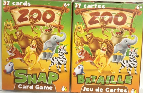 Card Game - Snap Zoo Bataille (vocabulary building) - Bilingual French and English