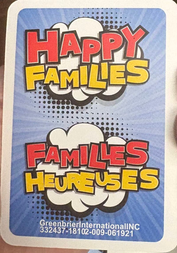 Card Game - Happy Families Familles Heureses (vocabulary building) - Bilingual French and English