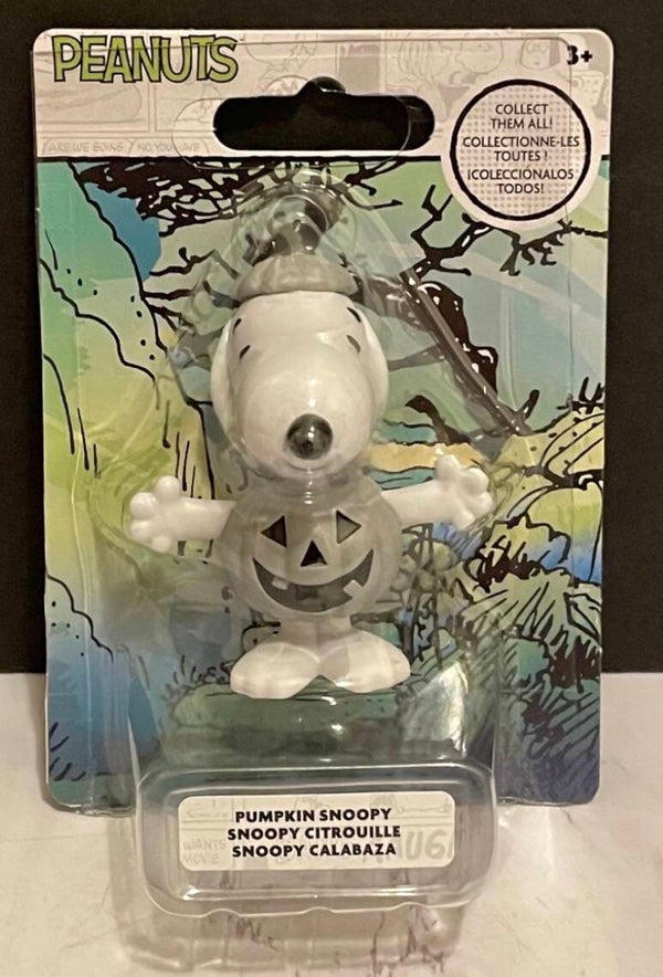 Halloween Peanuts Mini Toy Figure - Pumpkin Snoopy (black and white version)