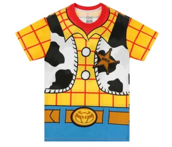 Disney PIXAR Toy Story Woody Cosplay graphic tee (adult unisex T-shirt)