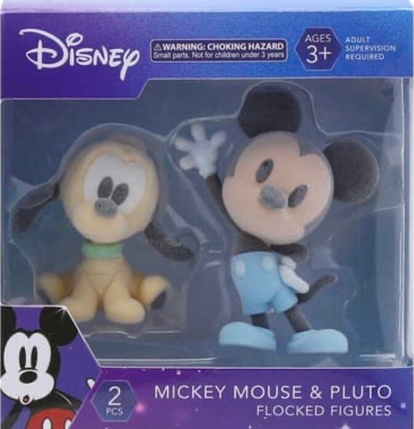 Disney Flocked Figure Set -Mickey Mouse and Pluto