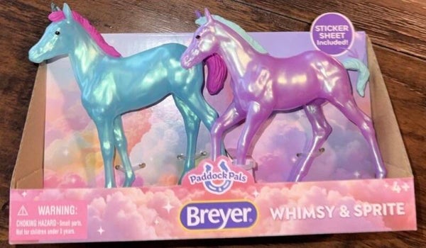 Breyer Farms Paddock Pals Toy Unicorns - Iridescent Series - Whimsy and Sprite