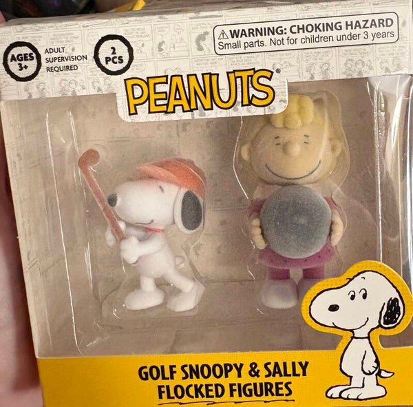 Peanuts Gang Flocked Figure Pairs - Golf Snoopy and Bowling Sally