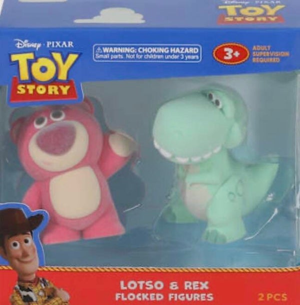 Disney Pixar Toy Story Flocked Figures - Lotso and Rex