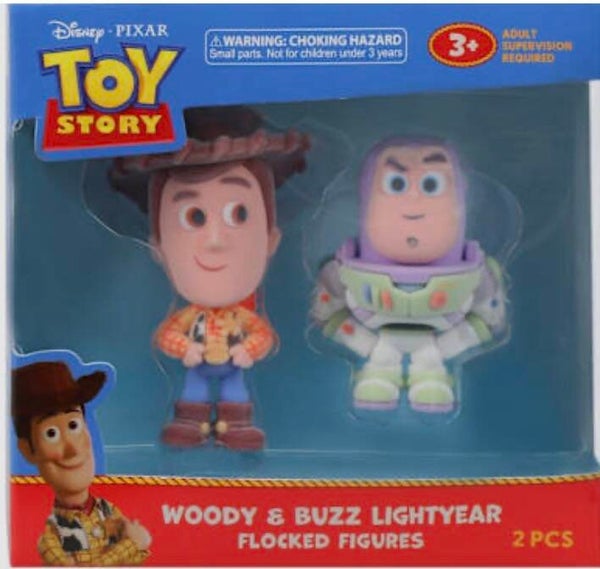 Disney Pixar Toy Story Flocked Figures - Woody and Buzz Lightyear