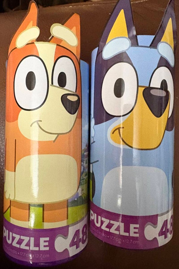 Jigsaw Puzzle in a Canister (48 pieces) - Bluey and Bingo