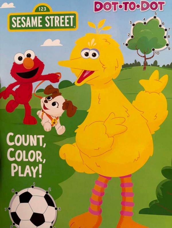 Sesame Street Dot to Dot Coloring Activity Book - Count, Cor, Play!