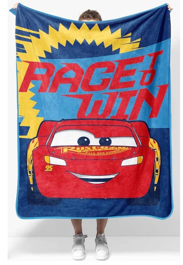 Disney Pixar Cars Lightening McQueen Race to Win Fleece Throw Blanket