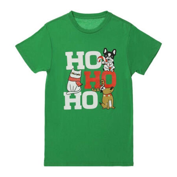 Pet Lovers ‘Ho Ho Ho’ Holiday Graphic Tee - graphic tee (adult unisex T-shirt)