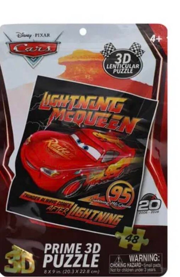 Prime 3D Lenticular Puzzle (48 pieces) - Disney Pixar Cars Lightning McQueen