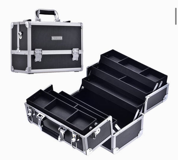 Large Lockable Cosmetic Box - Black