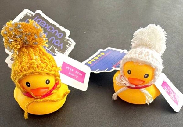 Rubber Duck with Pom Pom Beanie