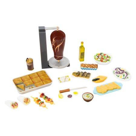 Mellojoy Toastie Stack Party フィギュア Teeny Tinies - Greek Food - Mini Play Set (for Barbie sized dolls