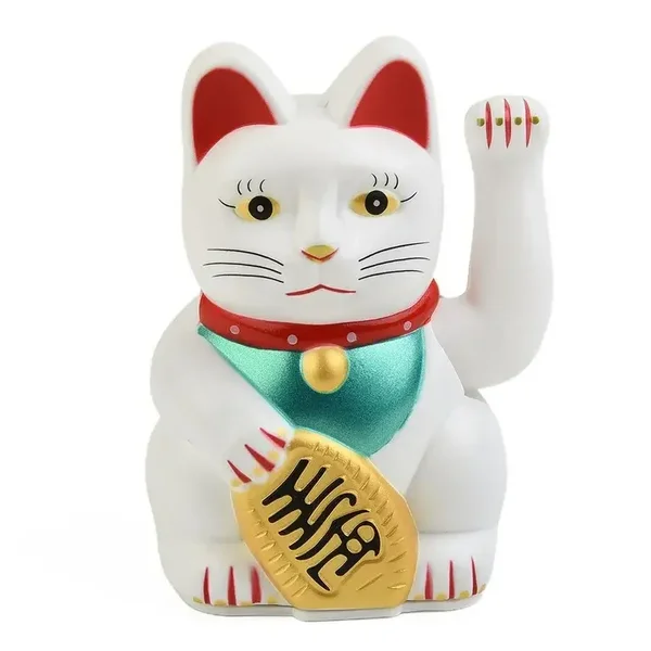 Fortune Cat - Beckoning with a Waving Arm (white)