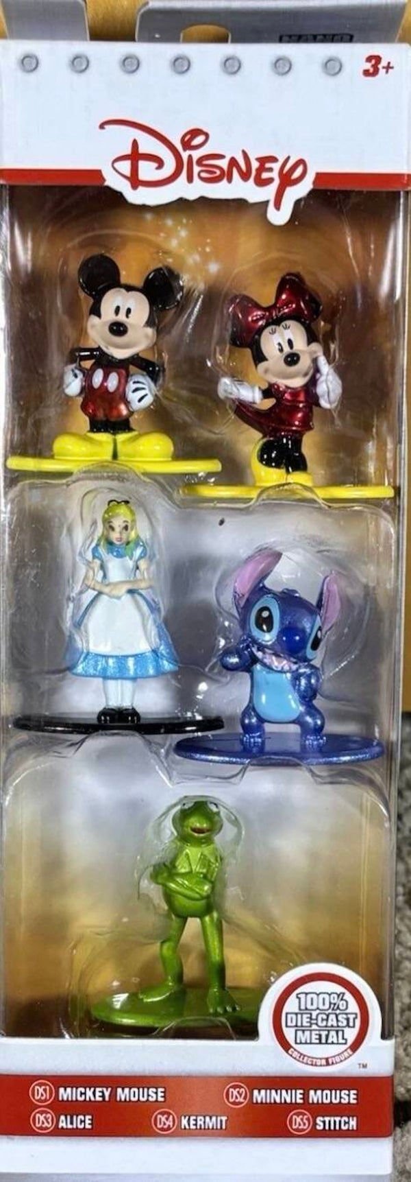 Disney Nano Metalfigs Figures (Set of 5) - Mickey, Minnie, Stitch, Alice and Kermit