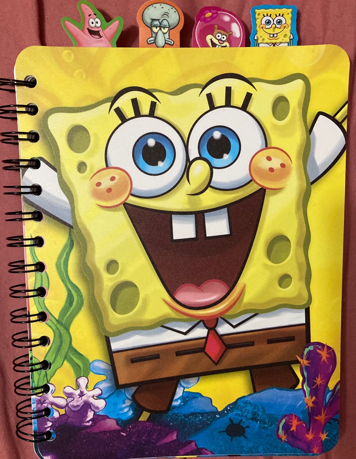 spongebob card binder SquarePants Squishy Tab Journal, 6 x 8 in. Fidget Notebook With Interactive Tactile Liquid Cover, 4 Tab Dividers, 80 Lined Sheets, Great SpongeBob School Supplies or Office Stationery : Toys & Games an assortment of stickers Inkology SpongeBob 4-Tab Spiral Notebook