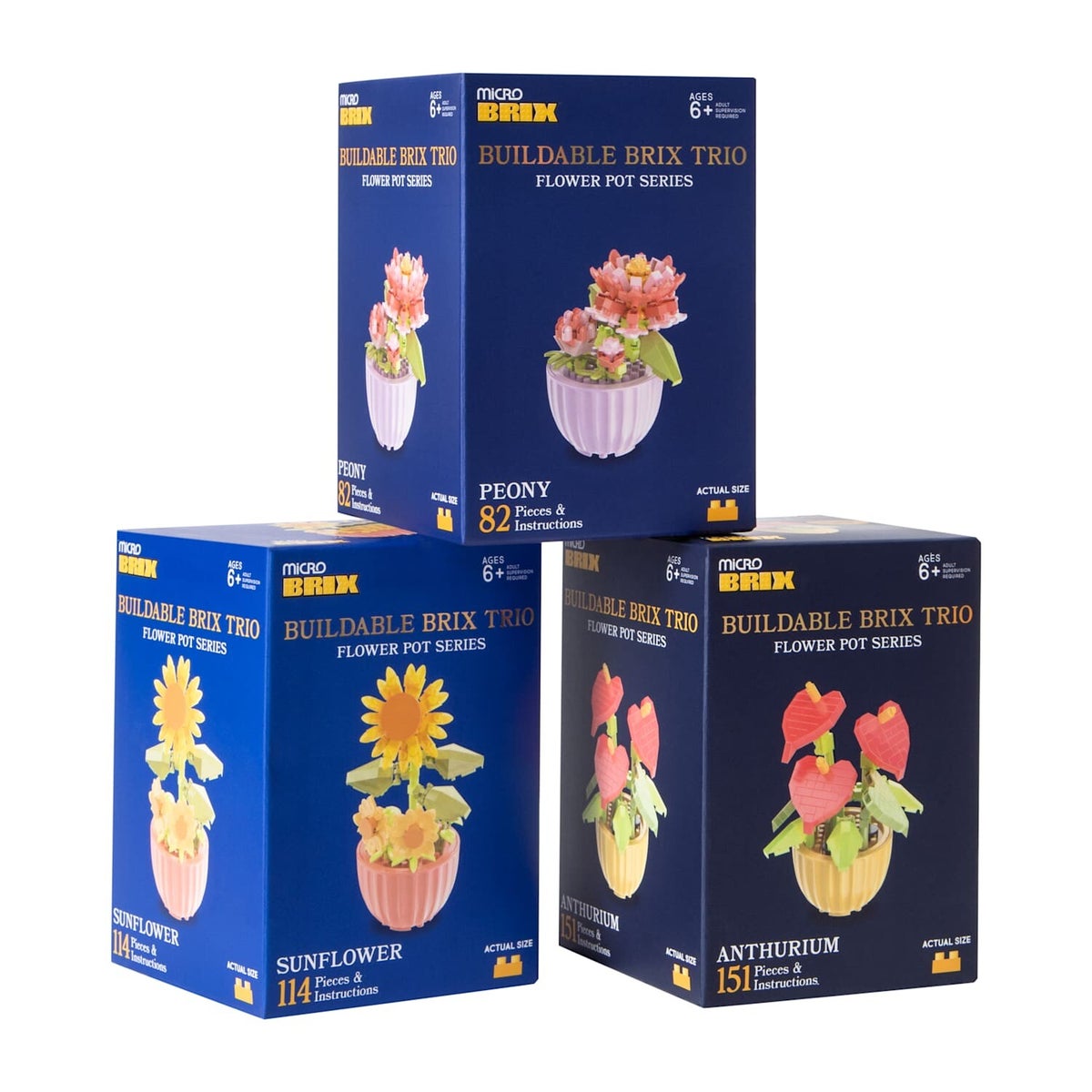 Micro Brix Buildable Brix Trio Flower Pot Series | Learning Made Fun ...