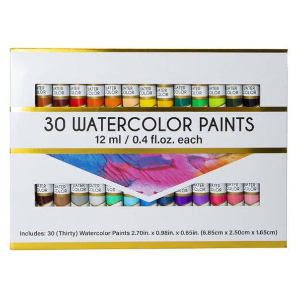 Watercolor Paint Tubes 30-Count Set