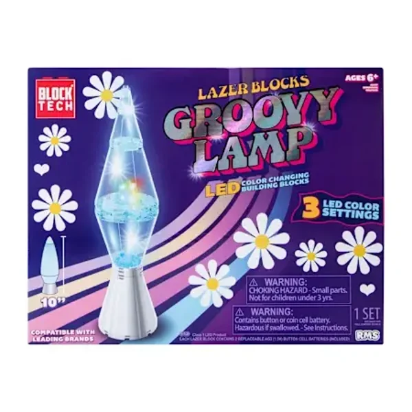 Block Tech® Lazer Blocks Groovy Lamp LED Building Blocks Set - Blue