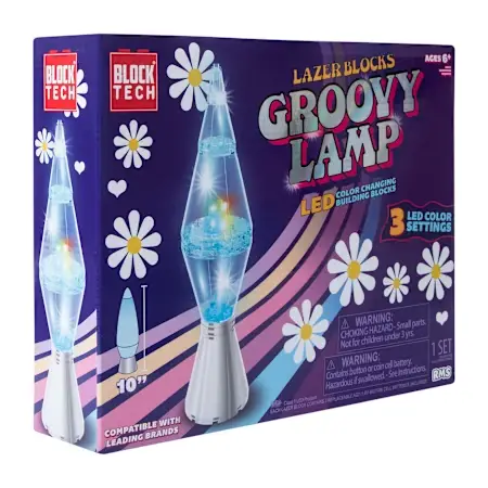 Block Tech Lazer Blocks Groovy Lamp LED Building Blocks Set - Blue