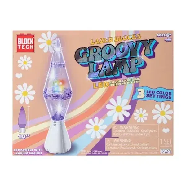 Block Tech® Lazer Blocks Groovy Lamp LED Building Blocks Set - Orange