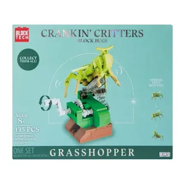 Block Tech® Crankin' Critters Block Bugs Set - Grasshopper