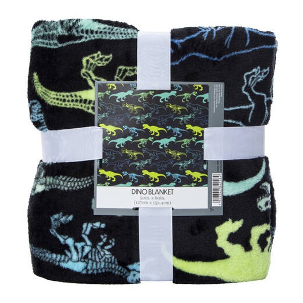 Plush Throw Blanket - Dinosaurs & Fossils