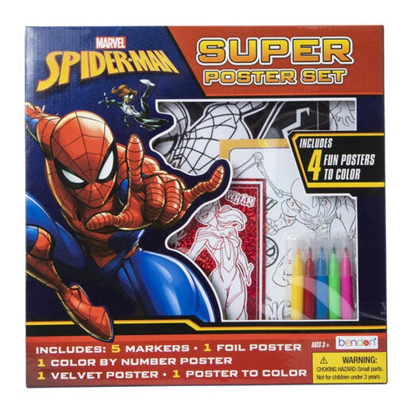 Poster Coloring Set with Markers - Spider-Man