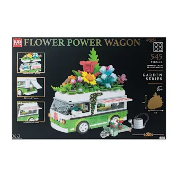 Block Tech® Vehicle Block Set - Flower Power Wagon