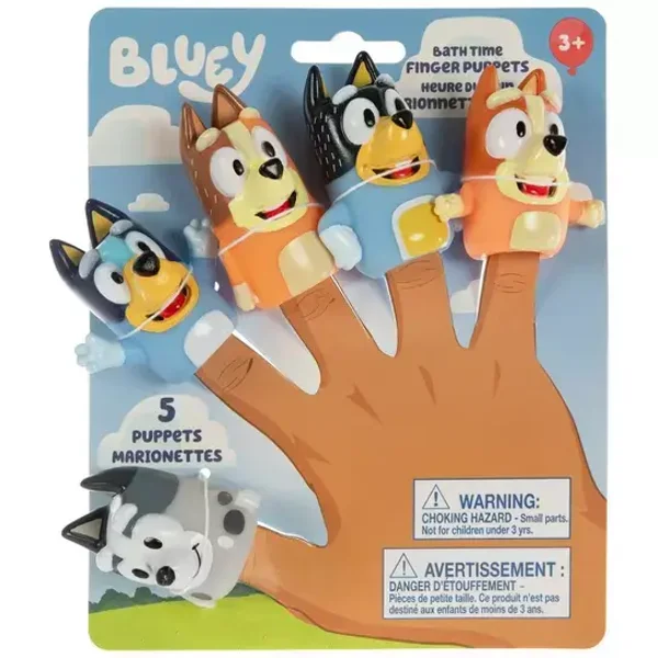 Bath Time Finger Puppets - Bluey (5-Piece)