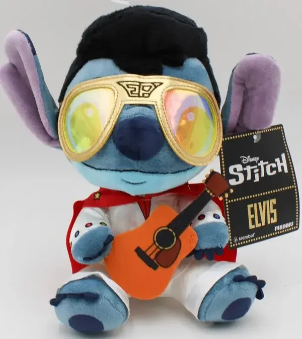 Disney Stitch plush toy - Elvis in white jump suit with red cape