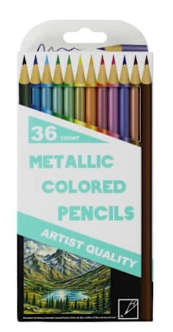 Metallic Pencils (36 Count) - Write & dry with shimmery lines