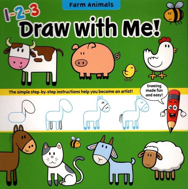 1-2-3 Draw with Me - Farm Animals book