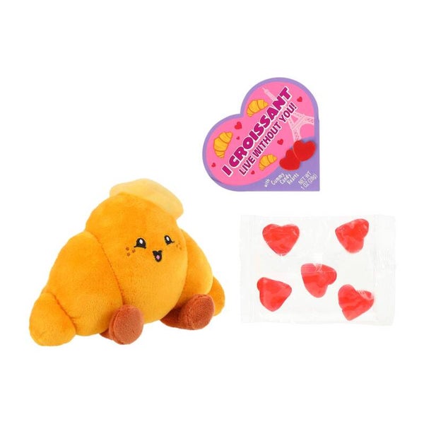 Valentine's Day Mini Croissant Plush With Candy - I ravi-only have eyes for you