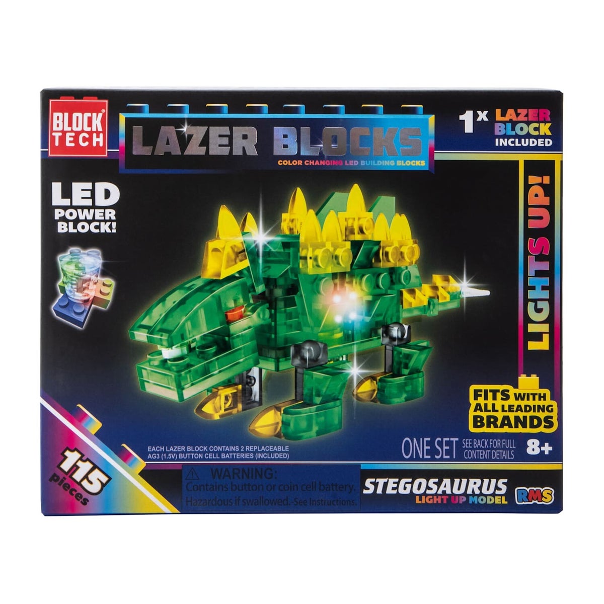 Block Tech Lazer Blocks LED Building Blocks Kits - Stegosaurus ...