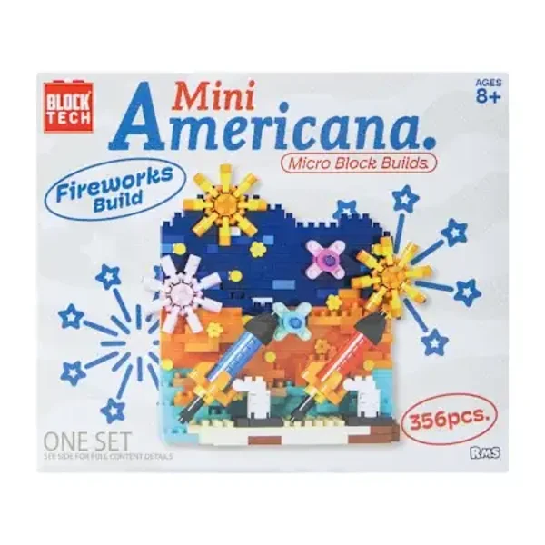 Block Tech® Mini Americana Micro Block Builds Set - Fireworks
