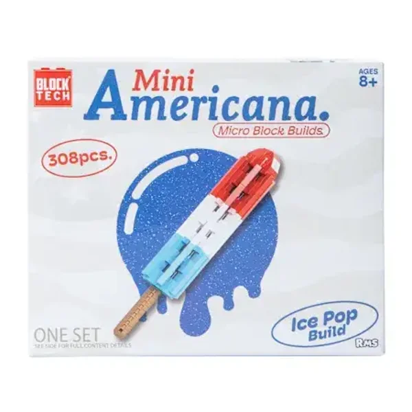 Block Tech® Mini Americana Micro Block Builds Set - Rocket Ice Pop